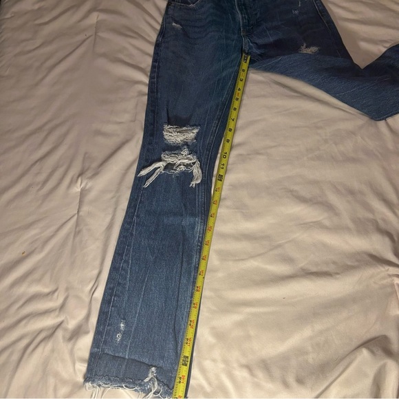 Abercrombie & Fitch High Rise Mom Jeans Women’s 23 Distressed Blue Denim - Picture 13 of 16